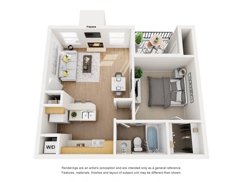 Staten 1 Bed 1 Bath Sq. Ft.: 574 Floor Plan at The Manhattan Apartments, Dallas, TX, 75252